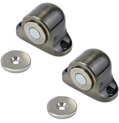 Woogim Magnetic Door Stop Catch for Door Stops Door Fixing Zinc Alloy Mini 2 Pcs Bronze