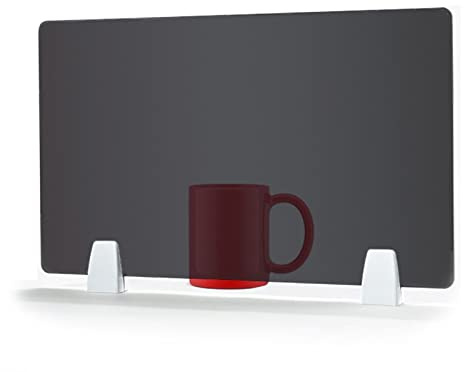 Icegrey Acryl Schreibtischteiler Schutzschild, Schwarz transparent, 30x60cm