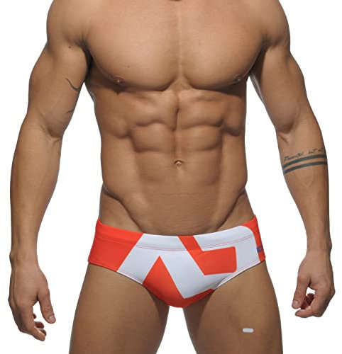 AHMXYG Costume da Bagno Uomo Costume Slip Uomini da Bagno Swimming Brief per Mare Piscina STDK1 (Arancione, XXL)