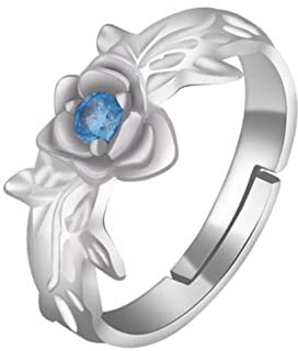 XJruixi Anime Sword Art Online Alicization Ring Eugeo Cosplay Rose Swords Unisex Adjustable Rings Jewelry Accessories Gift