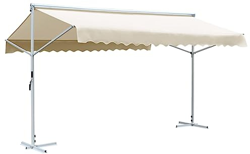 DCRAF Home & Garden Freistehende Markise, 500 x 300 cm, cremefarben