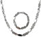 ayados Plattenkette Set Edelstahl 60,5 cm Steigbügelkette Cuban Halskette + Armband Platten Kette (Silber 8mm Plattenkette Set)