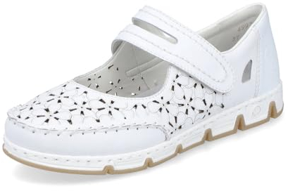 Rieker Damen Low-Top Sneaker 49977, Frauen Halbschuhe,Laufschuhe,straßenschuhe,Strassenschuhe,Sportschuhe,Freizeitschuhe,Weiss (80),37 EU / 4 UK