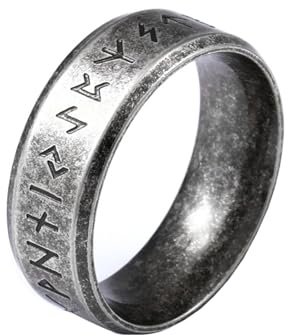 MAGIIE Silber Ringe für Herren,Viking Rune Ring Punk Biker Ring für Herren,Celtics Herren Ring aus Edelstah,Nordische Mythologie Ring Herren,Größe 60 bis 70 (Silber Charme, 60)