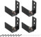 sourcing map Juego de 4 guías de suelo para puerta corrediza de granero montado en la pared, (25 mm-37 mm), soporte en U ajustable flexible, diseño de fondo plano, color negro