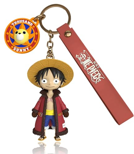 BJPERFMS One Piece Schlüsselanhänger Anime, Luffy Schlüsselanhänger, Anime Schlüsselanhänger One Piece, One Piece Anhänger, One Piece Keychain, Schlüsselanhänger Charme, Schlüsselbund Accessoires