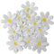 WILDREEDS 25 Pieces 3 Sizes Daisy Flower Iron on Patches, Iron Flower Embroidered Patch for Clothing, T-Shirt, Backpacks, Hats, Jeans, Jackets