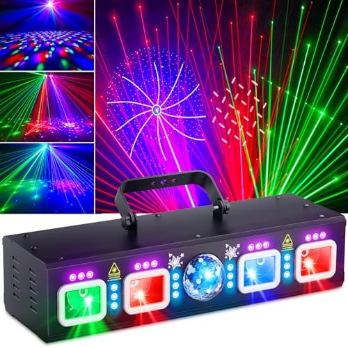 Ehaho Discolicht Partylicht L2500, Musikgesteuert DJ Disco Licht mit DMX 512, Stroboskop Lichteffekte Partylicht Mit Fernbedienung & Discokugel für Familie Die Party Fest Der Klub Geburtstag Hochzeit