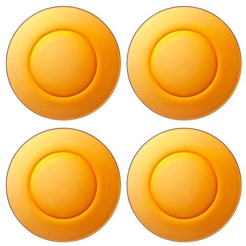 ACAN Tradineur - Pack de 4 Platos Modelo Lys Ambar Llano - 23,5 cm - Material Resistente - Apto para lavavajillas y microondas - Ideal para el hogar, cocina y hosteleria.
