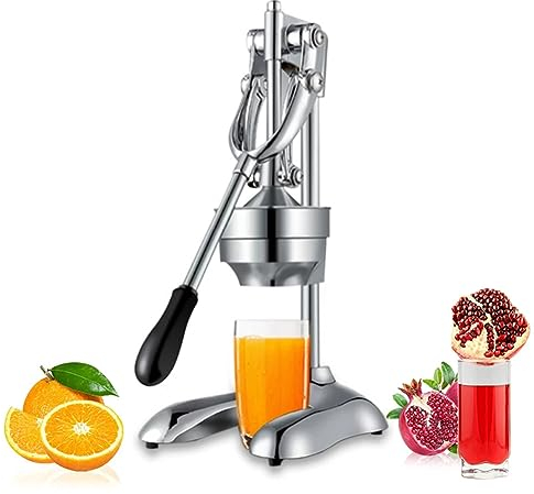 Zitruspresse in kommerzieller Qualität, professionelle manuelle Fruchtpresse mit Handpresse, Saftpresse aus Edelstahl, robuste Orangenpresse für Zitrusfrüchte, Orange, Zitrone, Limette, Granatapfel