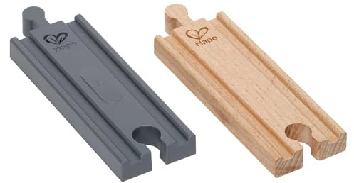 Set di Binari Sonori Hape per Ferrovia in Legno | Effetto Fischio del Treno | Set Espandibile | Per Bambini dai 3 anni