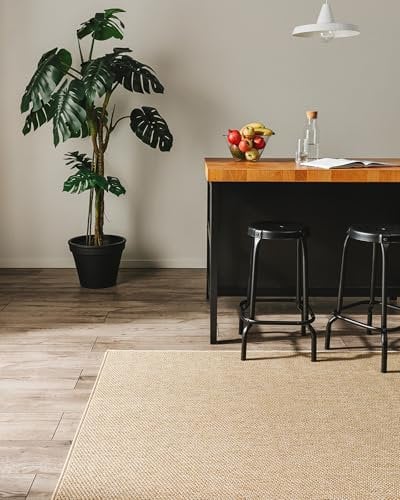 benuta Basic In- & Outdoor Teppich Iowa - Beige 80x150 cm - Boho Jute-Look - Wetterfest & UV-beständig für Balkon, Terrasse, Garten, Küchenteppich & Wohnzimmerteppich - Strapazierfähig & Robust