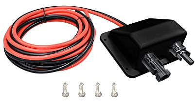 HandGold Dachdurchführung Solar Doppel Kabeldurchführung Gehäuse, UV-Beständigkeit Dual-Kabeleinführungsgehäuse für Solarprojekt Klimaanlage Wohnmobil Wohnwagen Boot (6mm² 3M)