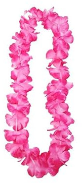 Dream' s Party Collana Hula Leis Fiori Hawaiana Hawaii Rosa/fucsia, 1 mt - Adulti, Unisex - Adulto, Occasioni Speciali, Casuali, a Tema, Estive, Collana