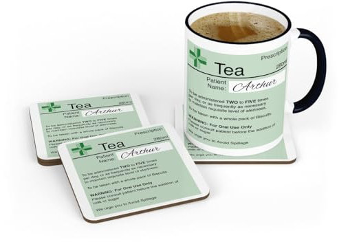 Juego de taza de té y café con receta personalizable, regalo de cumpleaños o Navidad
