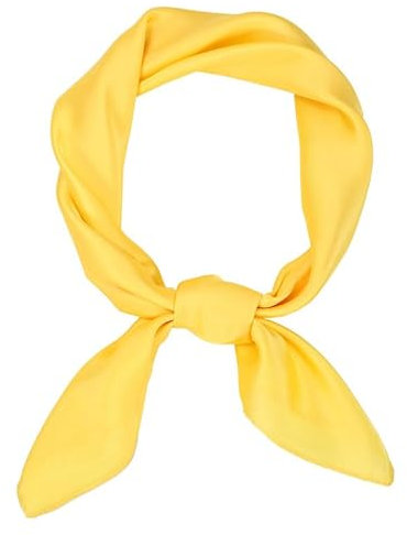 JasGood Damen Seidentuch Seide Leicht Eleganter Seidenschal Damen Bandana Halstuch Kopftuch Schal Vielseitiges Seidenschal für Frauen,Gelb