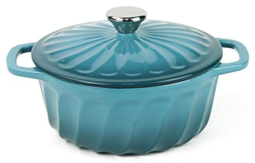 Cooking Pot, Casserole Dishes with Lid 2.43 L Enameled Cast Iron Dutch Oven, Round Deep Soup Pot Non Stick Saucepan Cooking Pan Pot Induction Hob and Oven Safe