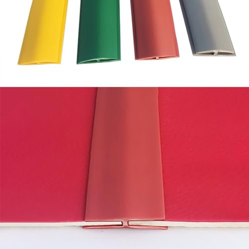 Türschwellen-Abdeckleiste aus Gummi für Teppich auf Vinyl, flexibel, rutschfest, für Zuhause, Büro, Schule, Rot (8 m)