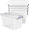 6 Pack Plastic Latch Storage Box,10 Quart Clear Storage Boxes Bulk with Lids, Stackable Storage Containers Bins Totes for Shelves Crafts Snacks Organizing