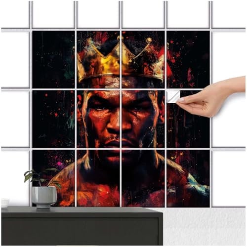 FoLIESEN Fliesenaufkleber - Deko-Bild für Bad, Küche, Badezimmer - Dekoration Fliesen-Bild selbstklebend - Tyson, Fliese - Bild (BxH):15x20 cm - 105x100 cm / 35-tlg.