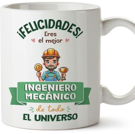 MUGFFINS Tazas para INGENIERO MECÁNICO hombre - En Español - Mejor Universo Trofeo - 11 oz / 330 ml - Regalo original y divertido