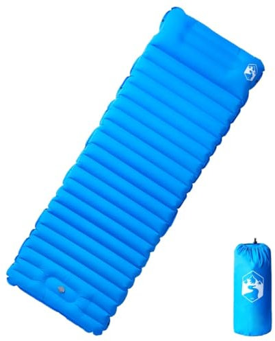 UJCHVHN Home Garden, selbstaufblasende Campingmatratze mit Kissen, 1 Person, Blau