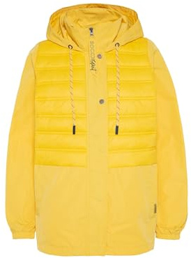 SOCCX Damen Windjacke mit Kapuze im Materialmix
