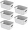 ZENO Plastic Storage Baskets 5 Pack | Small Storage Box | Plastic Basket | Small Storage Baskets With Strong Handles | Baskets For Storage for Bathroom, Kitchen, Bedroom | White