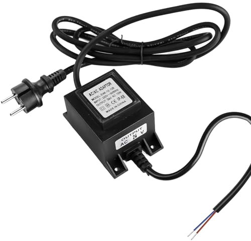 BAIFULAI LED Trafo 24V Netzteil AC/AC 15W 0.6A, Außen Steckernetzteil Transformator, IP68 Wasserdicht, Transformator 220v 24v mit Stecker, Netzteil 24v für Beleuchtung und Teichpumpen