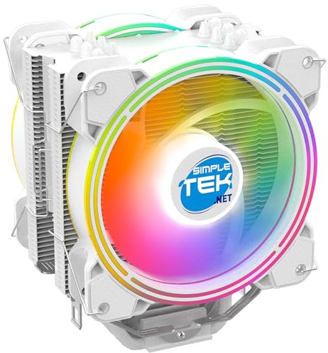 SIMPLETEK - RGB Gaming Kühlkörper 180W mit CPU-Lüfter | Sockel: LGA AM2 FM1 FM2 754 AM3 AM4 AM5 AM2+ AM3+