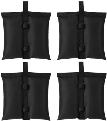 JALEVID Pavillon Gewichte 4er Set, Sandsäcke zum Befüllen Beschweren, Pavillon Sandsäcke, Verdicken Beschwerungssäcke, Beschwerung Sandsack Mit Langen Gürtel,Für Pavillon Sonnenschirm Trampolin