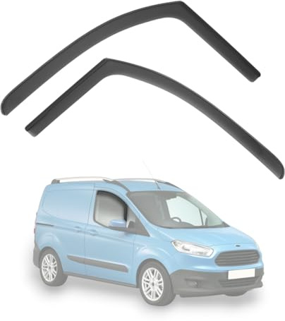 Modifycar - Set mit 2 Windabweiser vorne kompatibel mit Ford Transit Tourneo Courier | 2014-2023 (1. Generation) | 2 Stück | Farbe dunkel rauchfarben
