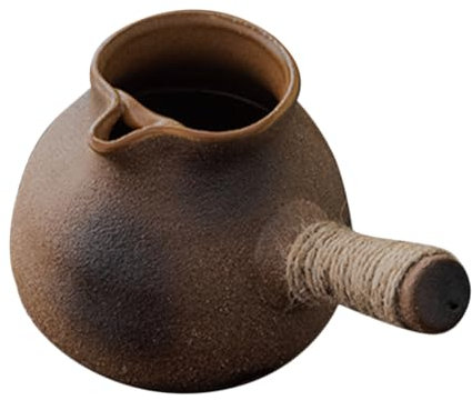 MUCKLILY Clay Camping Teapot Small Stovetop Kettle Heat Exchange Pot for Outdoor Camping Portable Portable Rustic Ceramic Teapot for Backpacking and Home Use