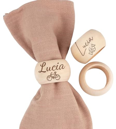 Personalisierter Serviettenring Aus Holz Mit Eingraviertem Namen, Individueller Runder Serviettenhalter Für Hochzeitstische, Rustikale Dekoration Für Hochzeit/Weihnachten/Taufe/Geburtstagsfeier
