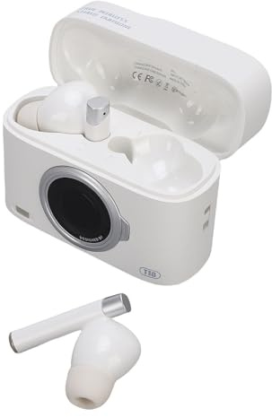 Sxhlseller Schöne Drahtlose Kopfhörer der Kamera -Geräusch -Stornierung Kopfhörer für ABS+Silicon Musikliebhaber (White)