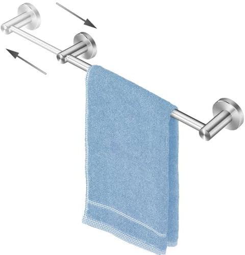JINYOMFLY Toalleros de Baño Cromado, Extensible de 40-70cm Toalleros de Acero Inoxidable, Barra Soporte para Toallero Pared para Cocina, Baño