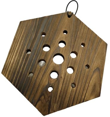 Zktfyshk Moderne sechseckige Pflanzenhalterung aus Holz, vertikale Gartenlösung für Hirschhornfarne, Wanddekoration, Wohnzimmer, Schlafzimmer, Display, Kletterpflanze, Wandmontagebrett
