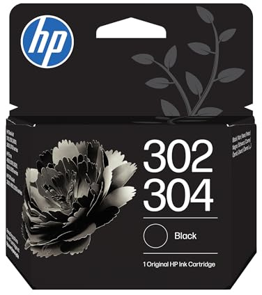 HP 302/304 Schwarz, Original Druckerpatrone | Tinte für HP DeskJet 1110, 2130, 3630, HP Envy 4520, OfficeJet 3830, 4650, 5220, 5230, ~120 Seiten (B7RT7AE)