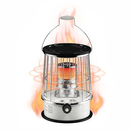 Tragbarer Petroleumofen 2600W – Mobiler Kerosinheizer mit Tragetasche, Kippschutz, Sauerstoffsensor & Stufenloser Temperaturregelung – Ideal als Notheizung, fürs Camping, Gartenhaus oder Werkstatt