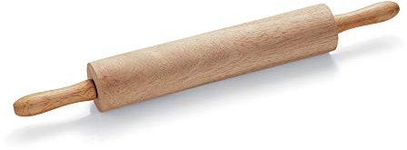 WAS Germany Teigrolle mit Kugellager aus Holz 38 cm, Ø 7cm - Backzubehör Nudelholz naturbelassen - WAS 1890 380