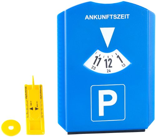 PEARL Electronics & Photo - Token del carrello: Disco oraria con raschietto per ghiaccio, Chip per la spesa, Misuratore di profilo (Calibro di profondità del battistrada)