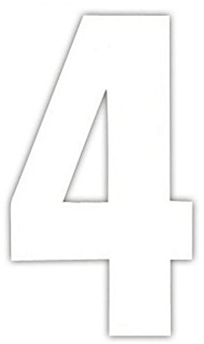 Pack of 3 Wheelie Bin House Numbers - White Number 4