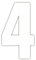 Pack of 3 Wheelie Bin House Numbers - White Number 4