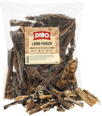 DIBO Lammpansen, 500g-Beutel, der kleine Naturkau-Snack oder Leckerli für Zwischendurch, Hundefutter, Qualitätskauartikel ohne Chemie