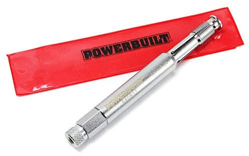Powerbuilt 14mm Back Tap Spark Plug Thread Repair Tool, Straightening Tool, Motorcycle Spark Plugs, Repairs Damaged Threads, Collapsible Design - 640811