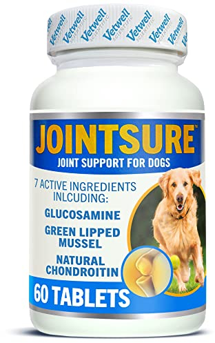 JOINTSURE SENIOR Hip & Joint Supplements for Dogs - Pack of 60 Tablets- Soothes Joints, Aids Mobility - High Levels of Glucosamine & Green Lipped Mussel (packaging may vary)