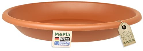 MePla Blumentopf-Untersetzer für Pflanzkübel Cilindro - runder Kunststoff-Unterteller - wetterfestes Pflanzgefäß - UV-beständig - Ø 29 cm (Innen: ø 21,5 cm) - Terracotta