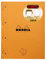 RHODIA 118315C - Lot de 3 Bloc-Notes Agrafés Coté Side Orange - A4 - Grands Carreaux Seyès - 80 Feuilles Détachables Perforation 4 Trous, Papier Clairefontaine Blanc 80 g/m²