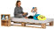 sunnypillow 80x200 cm Palettenbett aus Holz Holzbett Massivholzbett Bett aus Paletten Palettenmöbel Geflammt Vintage europalette 80 90 100 120 140 160 180 200 220 240 x 200 cm