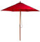 BrackenStyle Wooden Garden Parasol – Pully Operated and Machine Washable Garden Umbrella – 11 Colours - 15kg Black Concrete Base Included (Red)